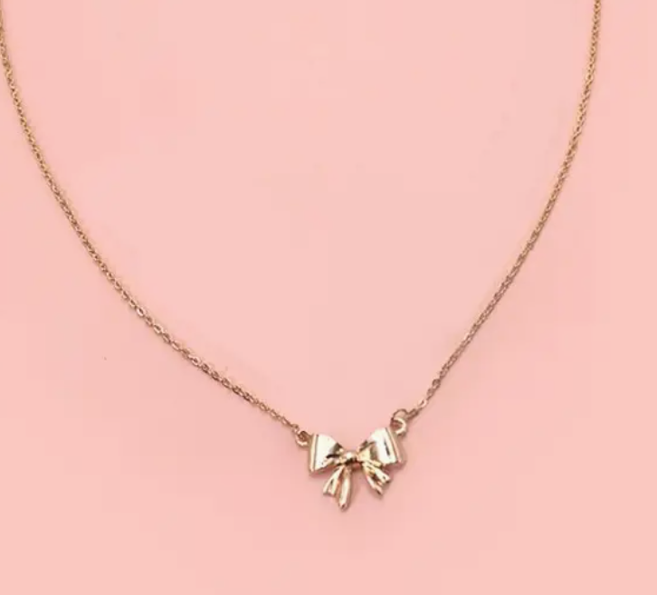 Mini Bow Ribbon Necklace