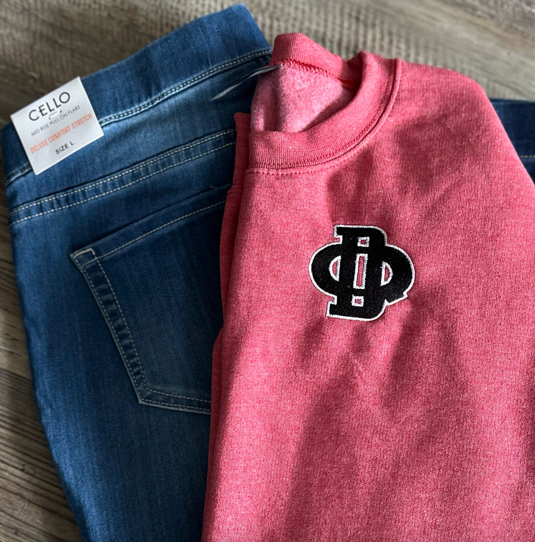 Heathered Red DQ Logo Embroidered Pullover